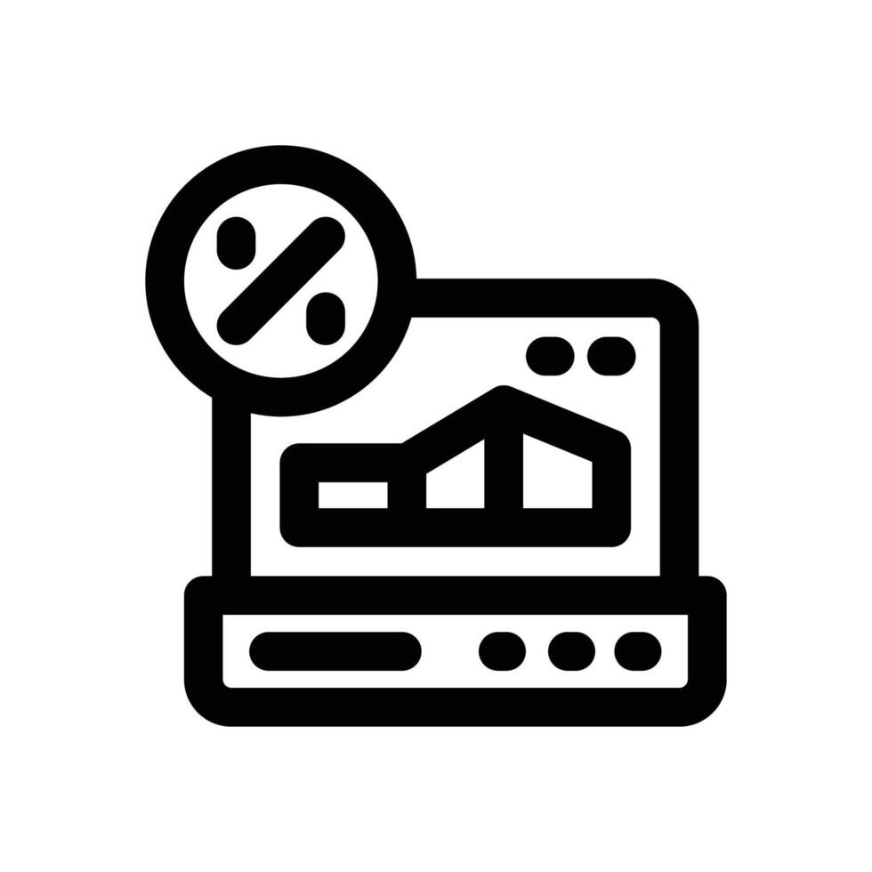 interest rate line icon. Clean and minimalist icon for websites and mobile apps. vector