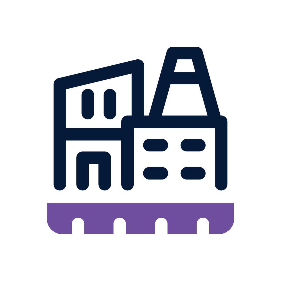 industry dual tone icon. Sleek and modern icon for websites and mobile apps. vector