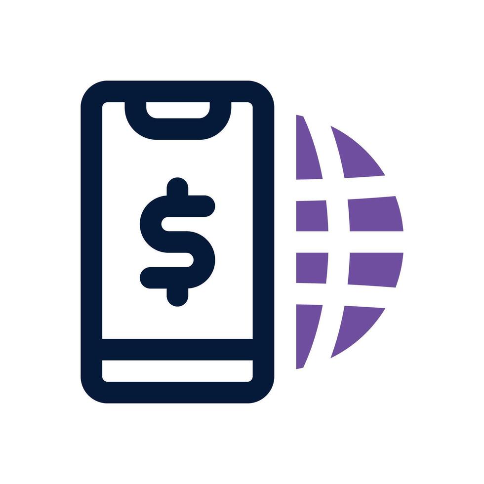 mobile phone dual tone icon. Sleek and modern icon for websites and mobile apps. vector