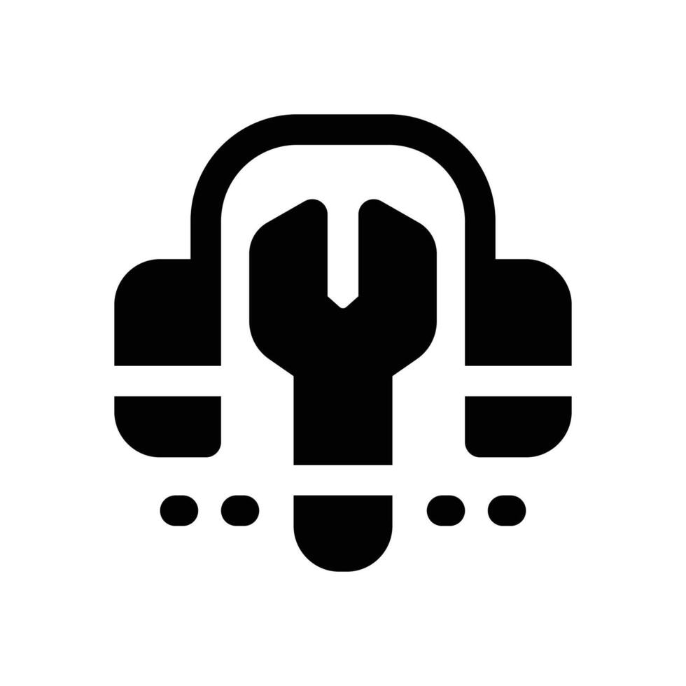 tech support glyph icon. Strong and solid icon for websites and mobile apps. vector