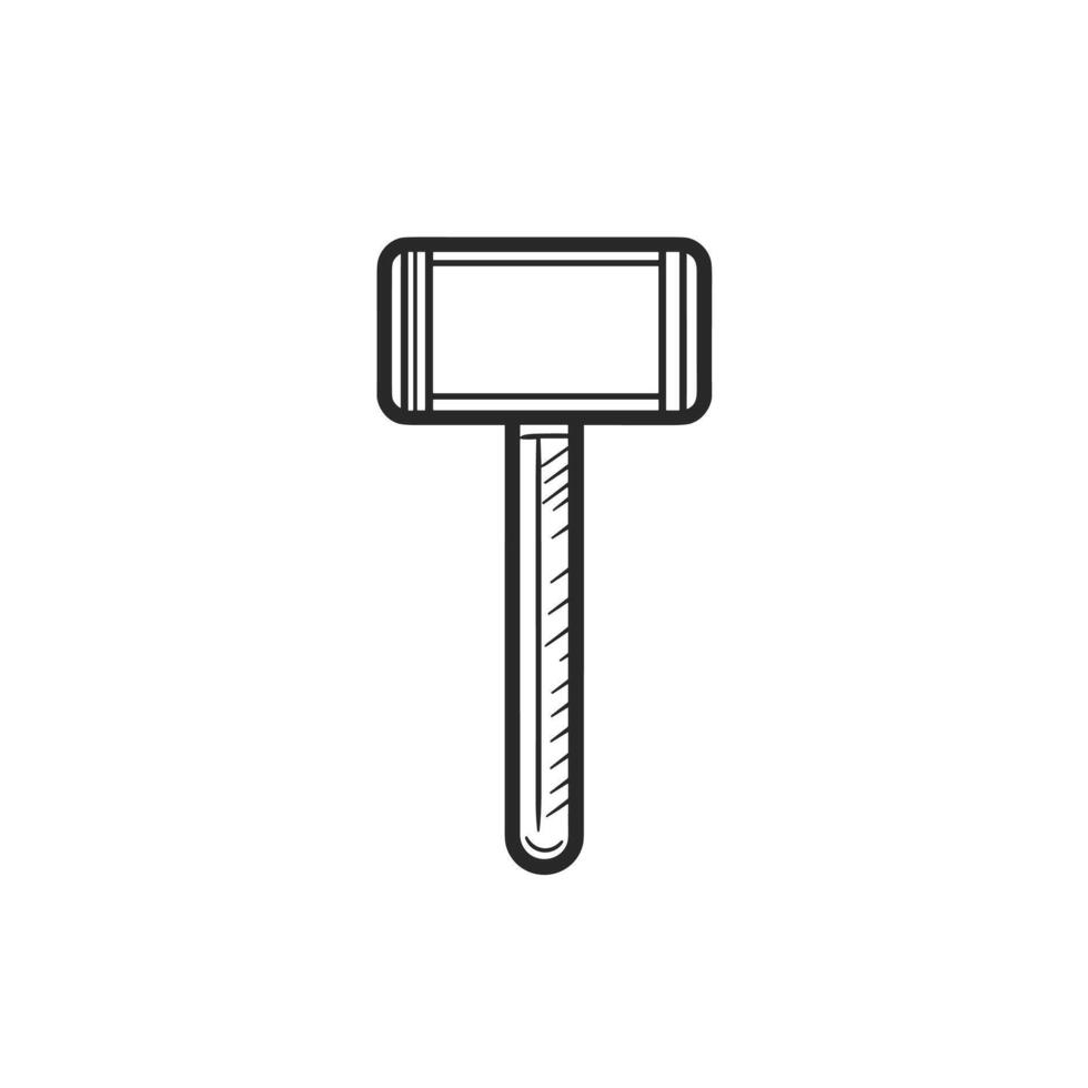Hand-Drawn Of Mallet Isolated Clipart on White Background vector