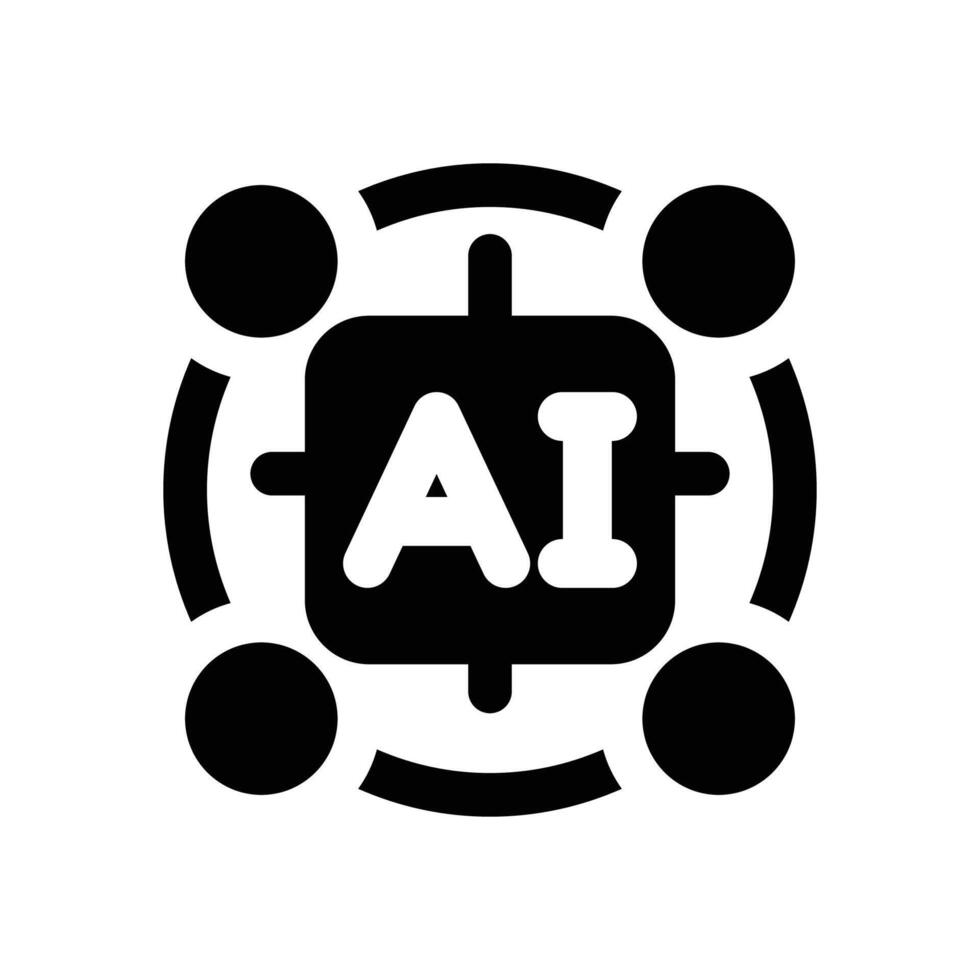 artificial intelligence glyph icon. Strong and solid icon for websites and mobile apps. vector