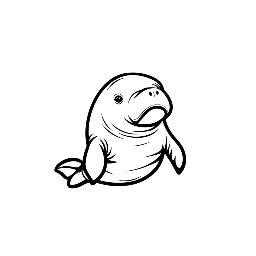 Minimalist Of Manatee Graphic Template in HD Quality vector