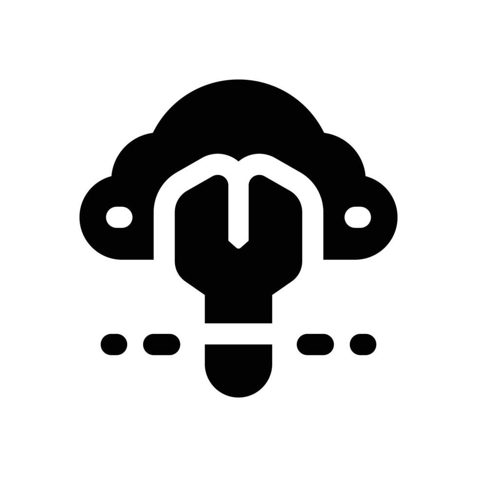cloud service glyph icon. Strong and solid icon for websites, mobile interfaces, presentations, and visual branding. High quality and easy to edit. vector