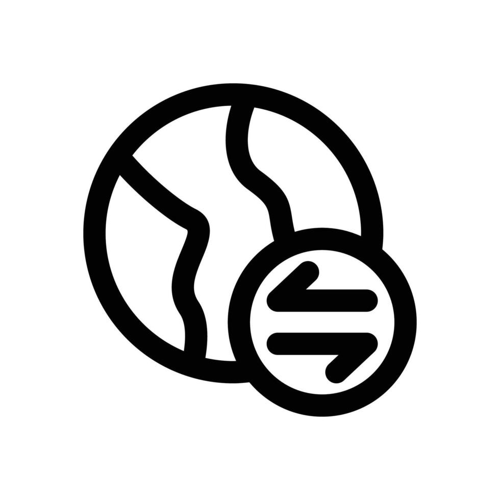 global transfer line icon. Clean and minimalist icon for websites and mobile apps. vector