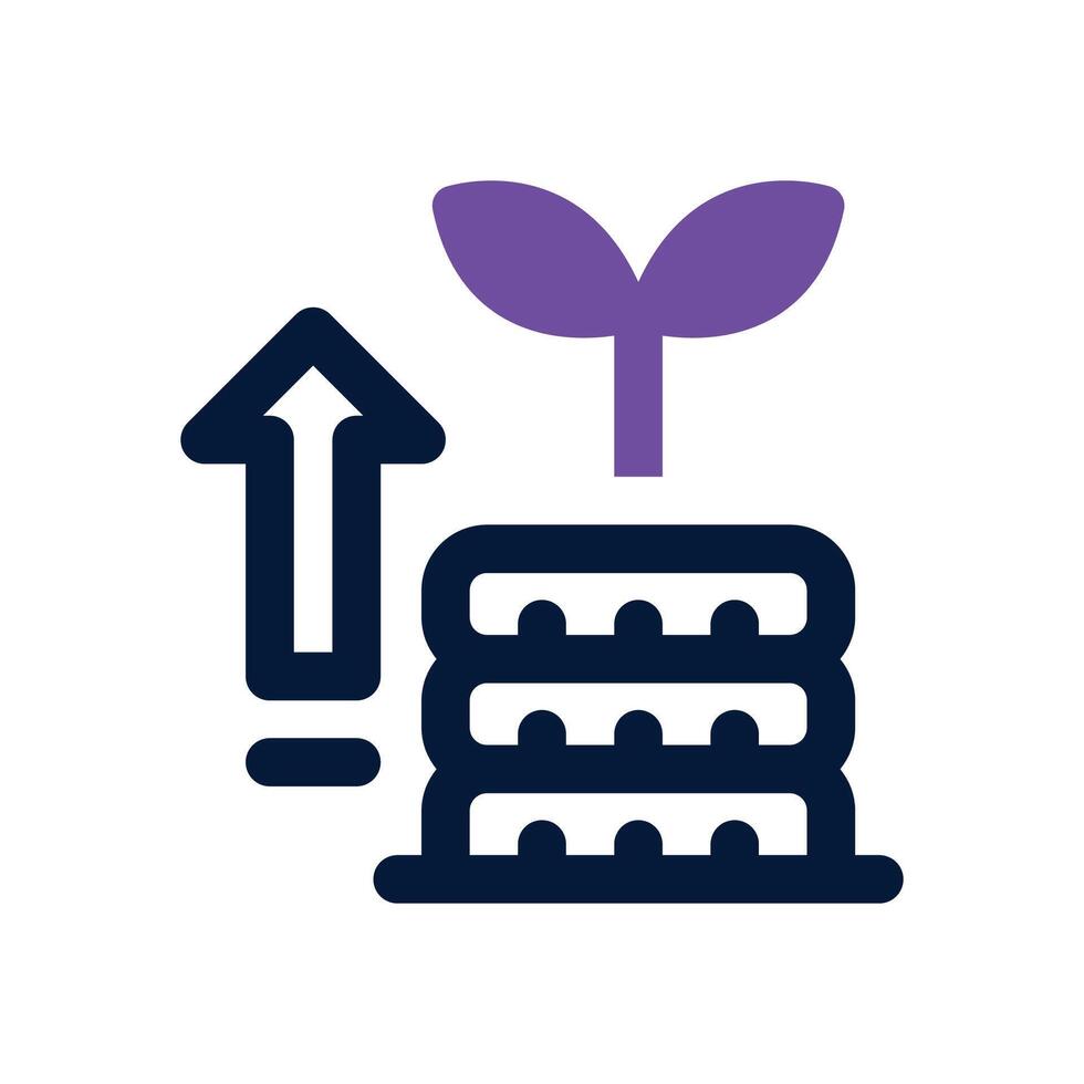 growth dual tone icon. Sleek and modern icon for websites and mobile apps. vector