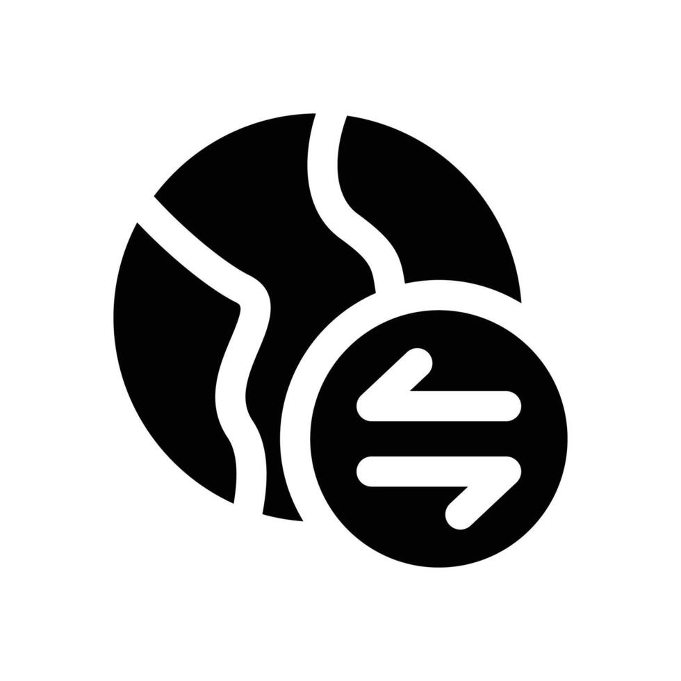global transfer glyph icon. Strong and solid icon for websites and mobile apps. vector