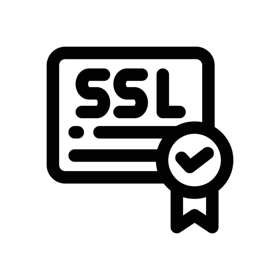 ssl certificate line icon. Clean and minimalist icon for websites and mobile apps. vector