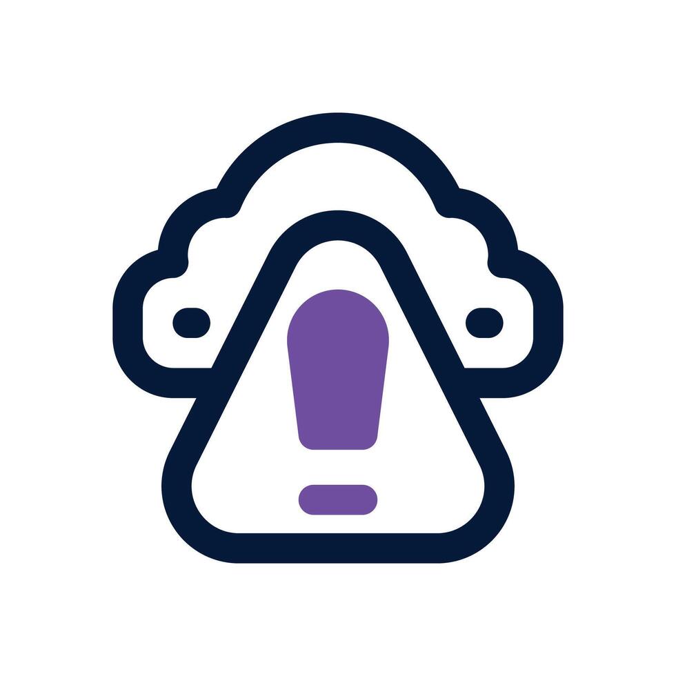 cloud alert dual tone icon. Sleek and modern icon for websites and mobile apps. vector