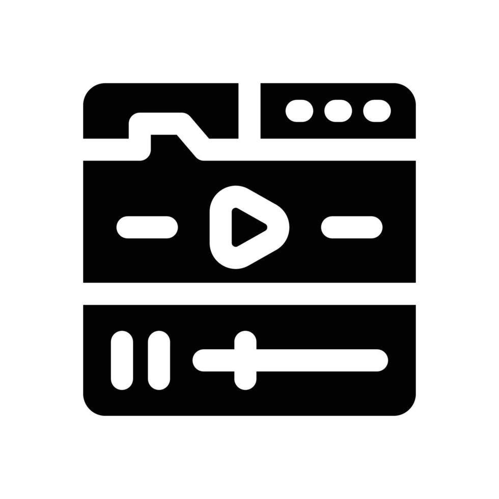 player glyph icon. Strong and solid icon for websites and mobile apps. vector