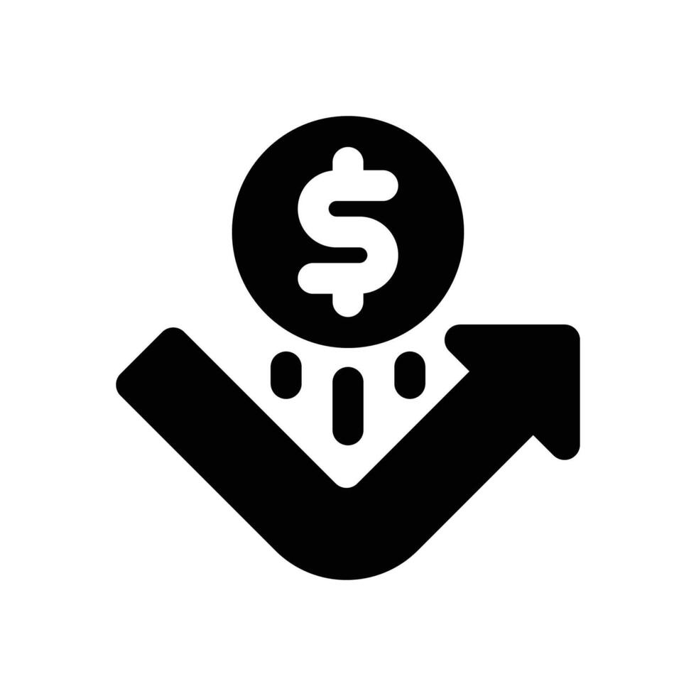 bounce back glyph icon. Strong and solid icon for websites and mobile apps. vector