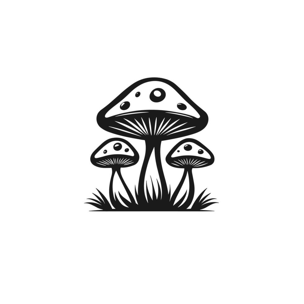 Flat Of Mushroom Design Element on White Background vector