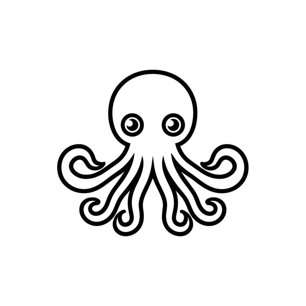 Minimalist Of Octopus Icon Set for Branding vector