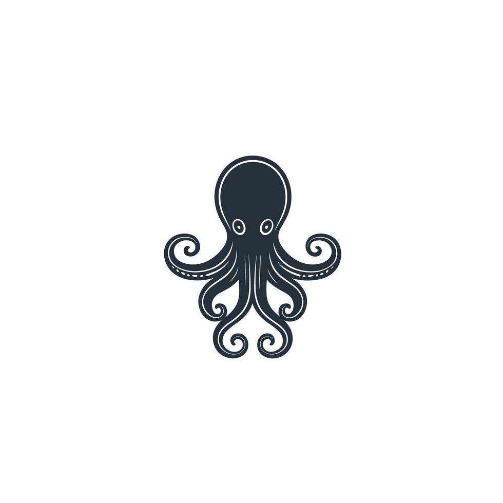 Elegant Of Octopus Isolated Clipart with Subtle Texture vector