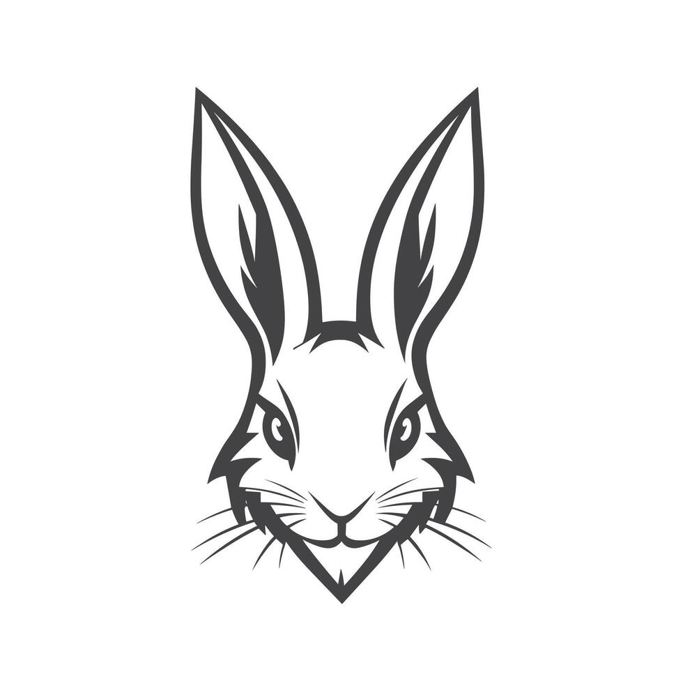 Flat Of Rabbit Design Element in HD Quality vector