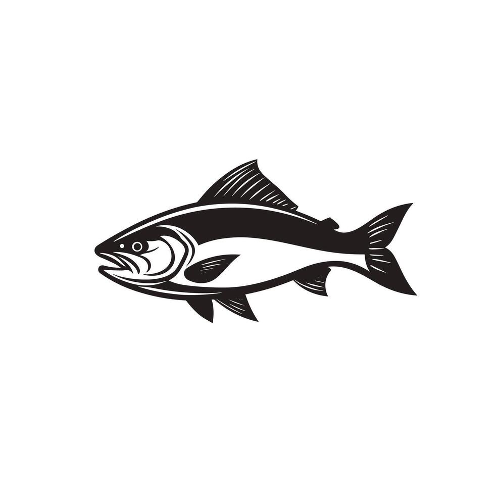 Realistic Of Salmon Illustration with Subtle Texture vector