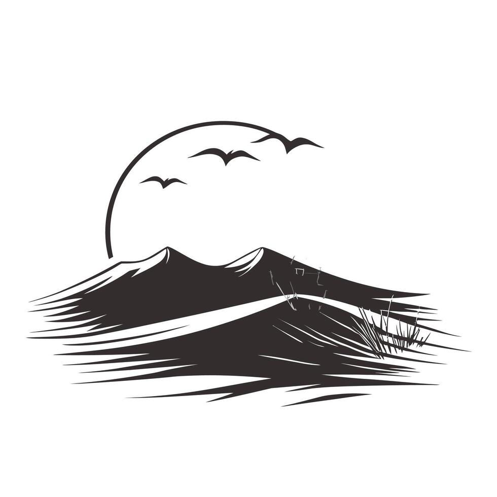 Hand-Drawn Of Sand Graphic Template for Branding vector