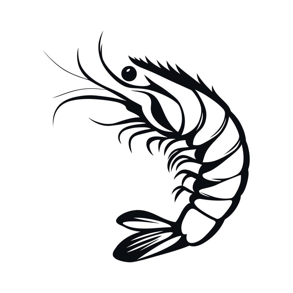 Elegant Of Shrimp Icon Set with Clean Style vector