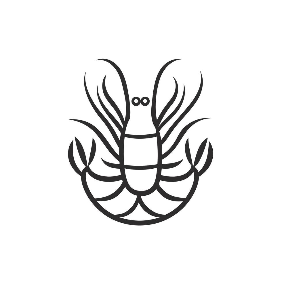 Abstract Of Shrimp Illustration with Subtle Texture vector