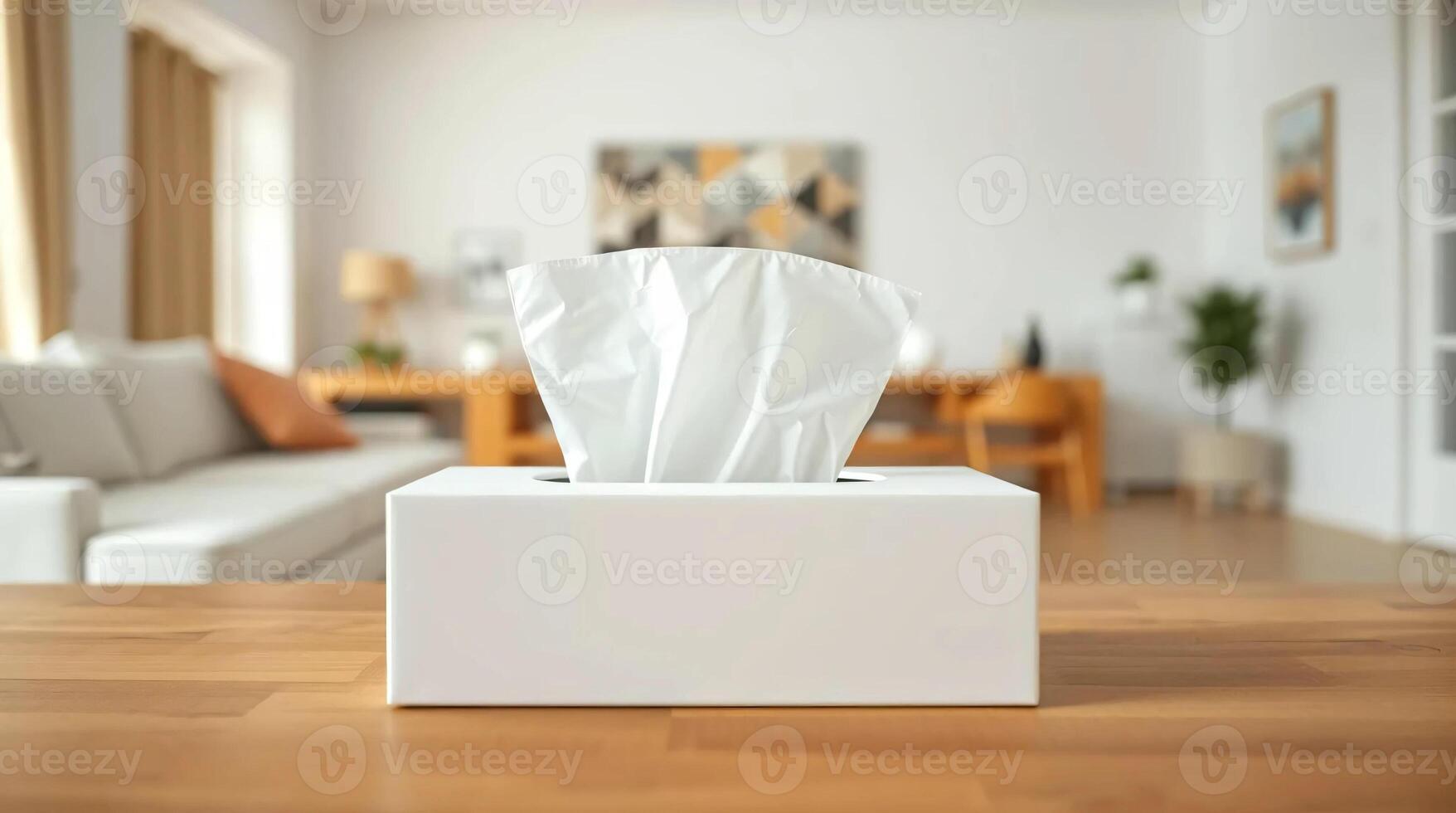 A tissue box on a table in a living room photo
