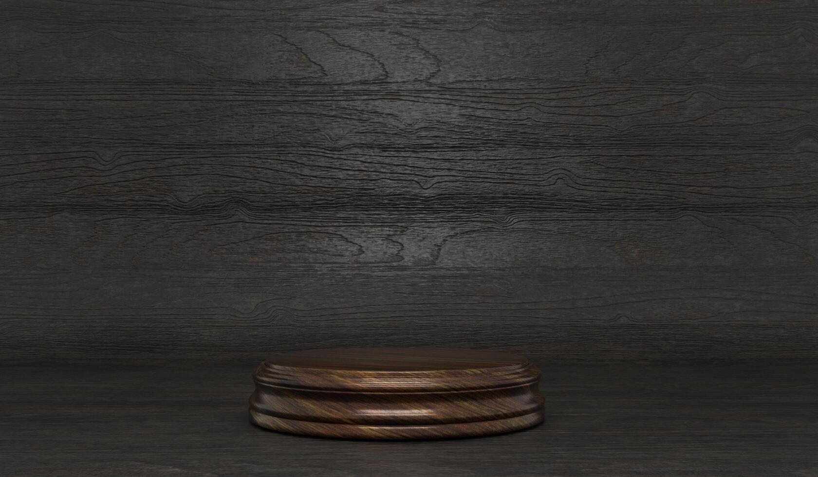 Round wooden simple curve background, 3D illustration photo