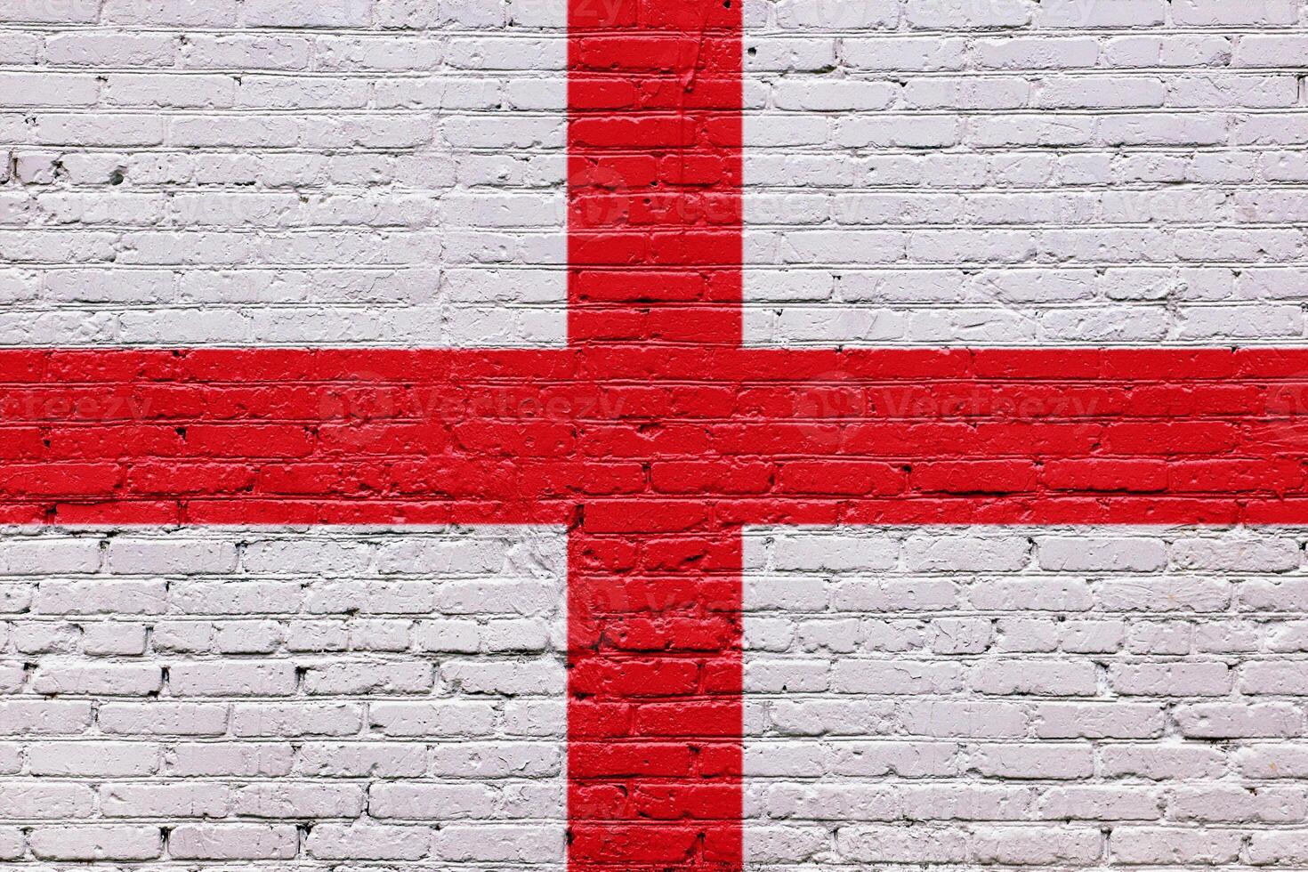 England flags on a brick wall with a patriotic Scandinavian theme photo