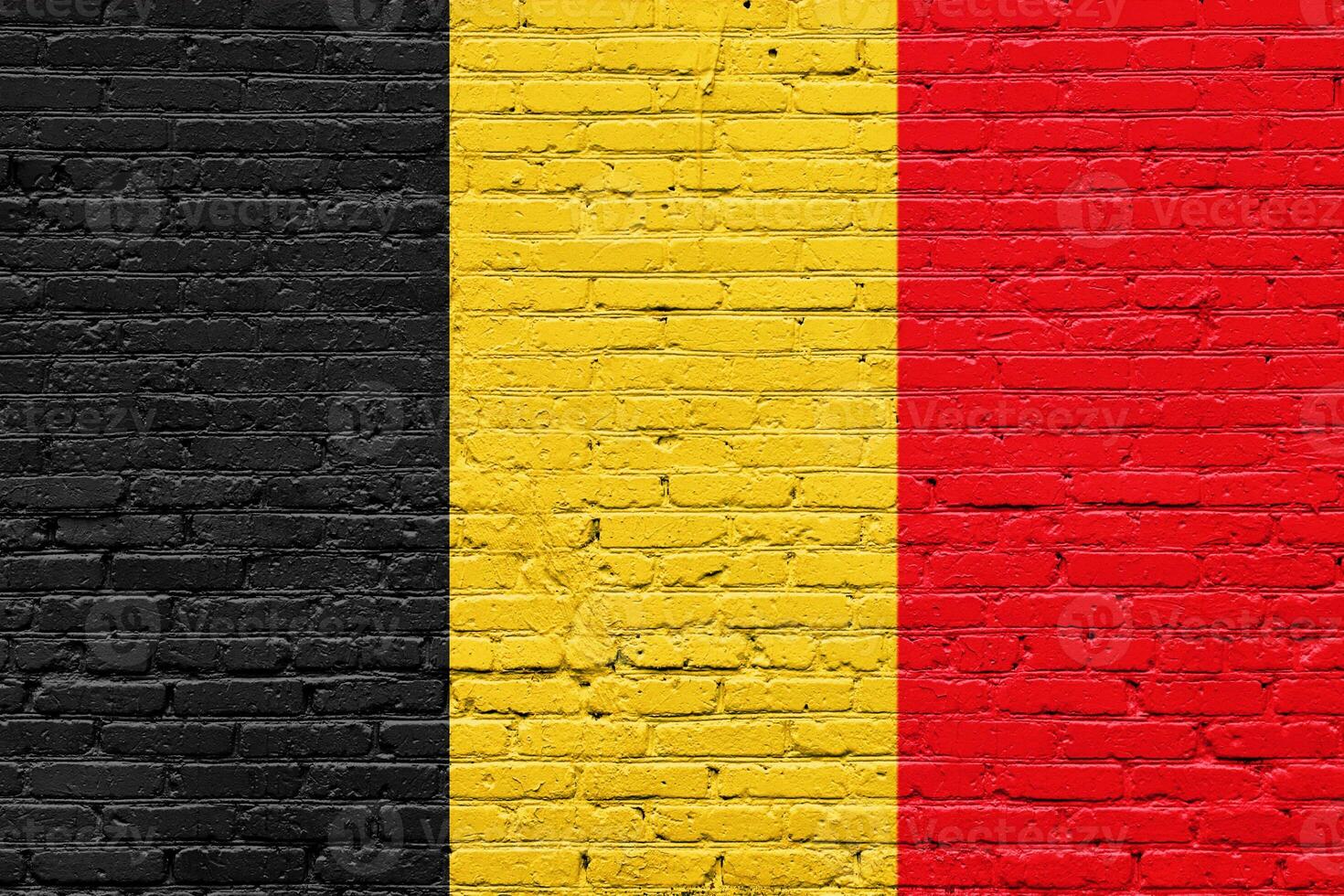 Belgium flag painted on a weathered wood plank texture photo