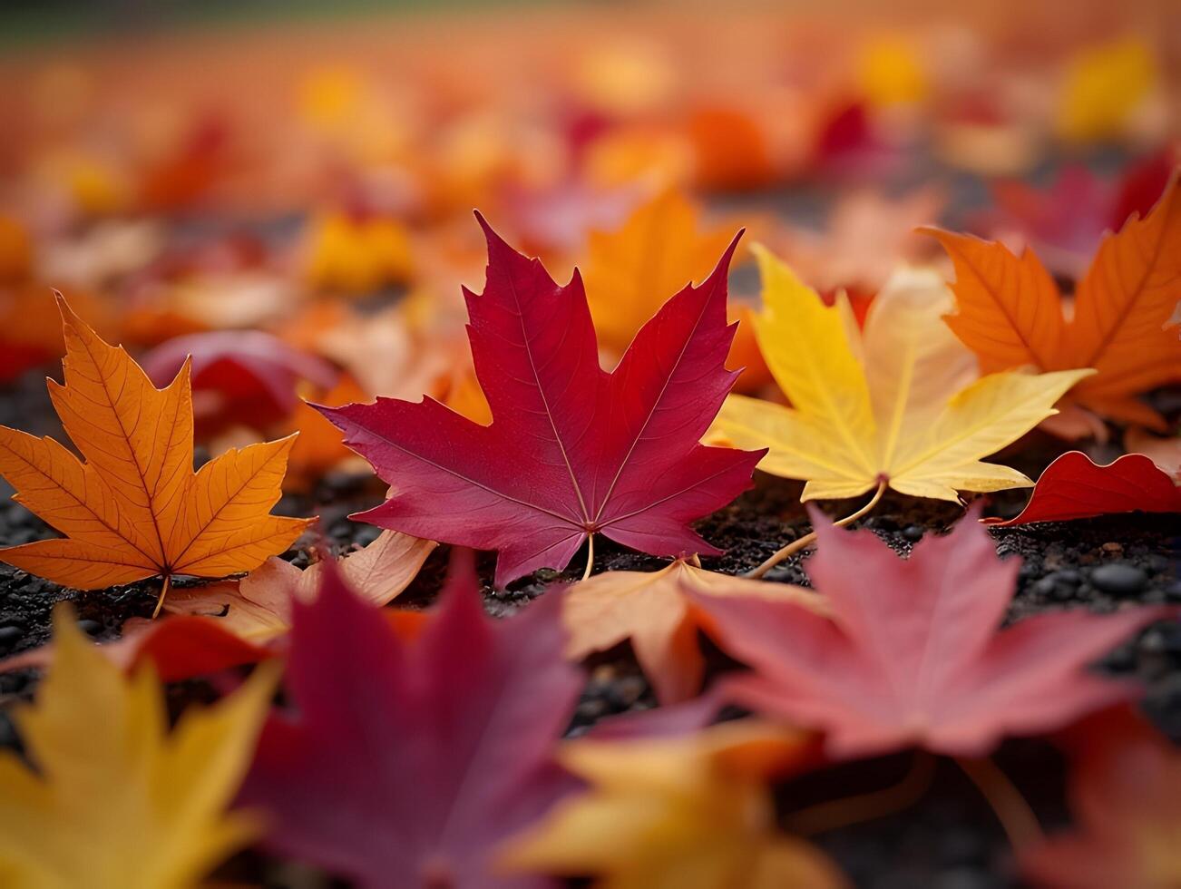 Vibrant Autumn Leaves Close-Up photo