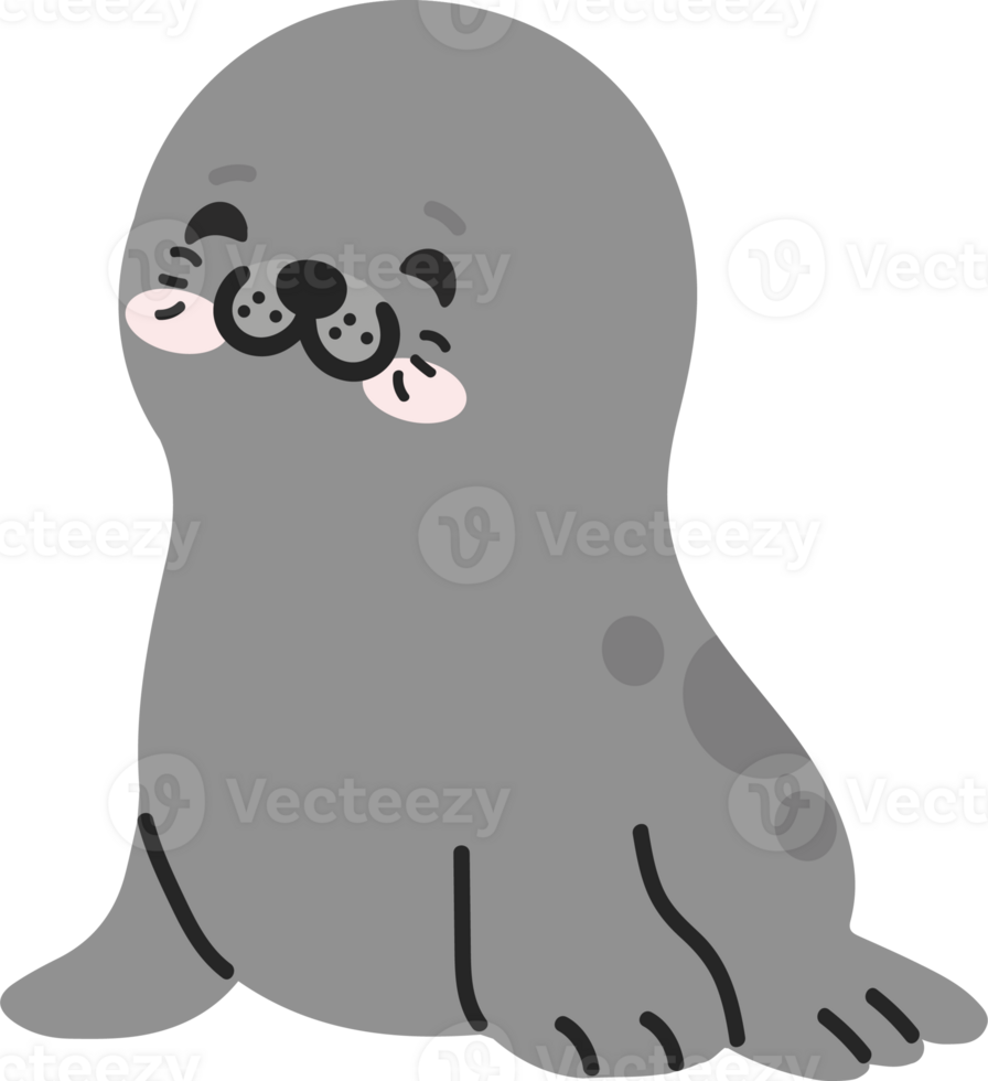 seal animal doodle cartoon png