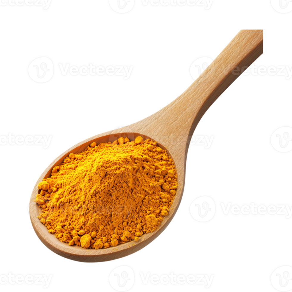 3D Minimalist Cartoon Style Turmeric Powder Clipart Against Transparent Background for Spice Branding, Cooking Promotions, or Herbal Medicine Design png