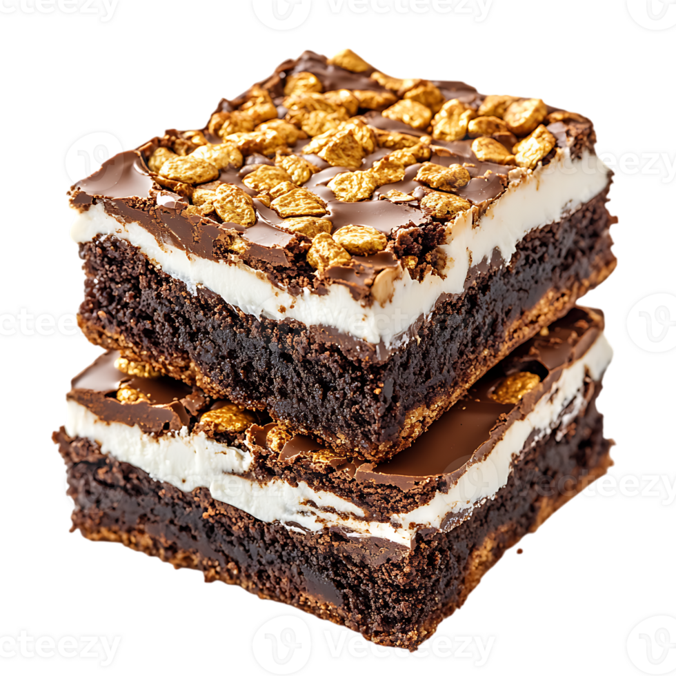 mores Brownie Stack Against Transparent Background. png