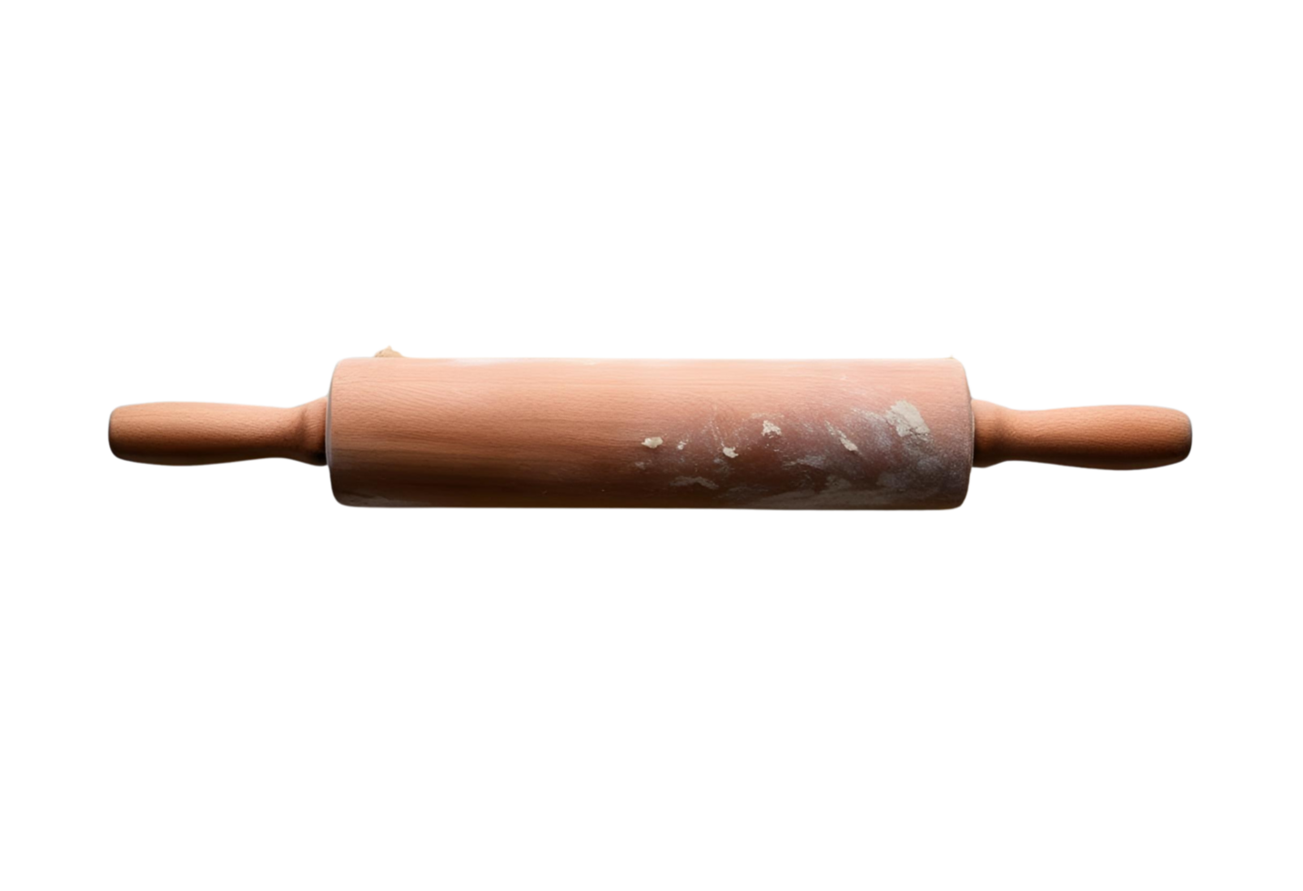 Raw dough and rolling pin isolated, perfect for baking, cooking, and culinary photography use. png