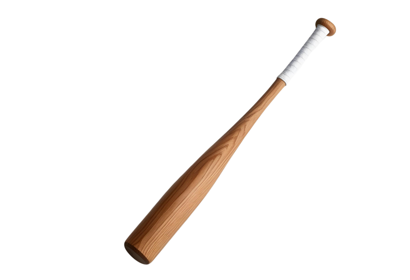 Wooden baseball bat isolated, showcasing craftsmanship, design, and sports functionality. png