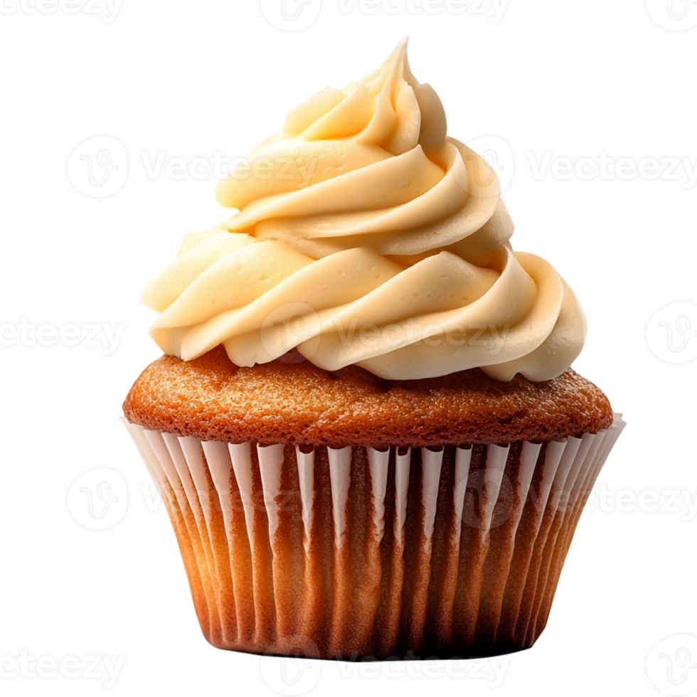 Vanilla Cupcake Swirled Frosting, Golden Cake, Bakery Fresh Dessert png