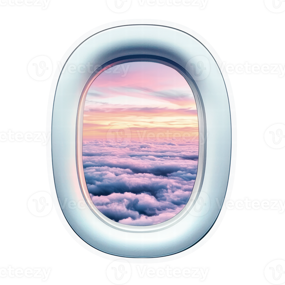 Airplane Window View With Pink Clouds png