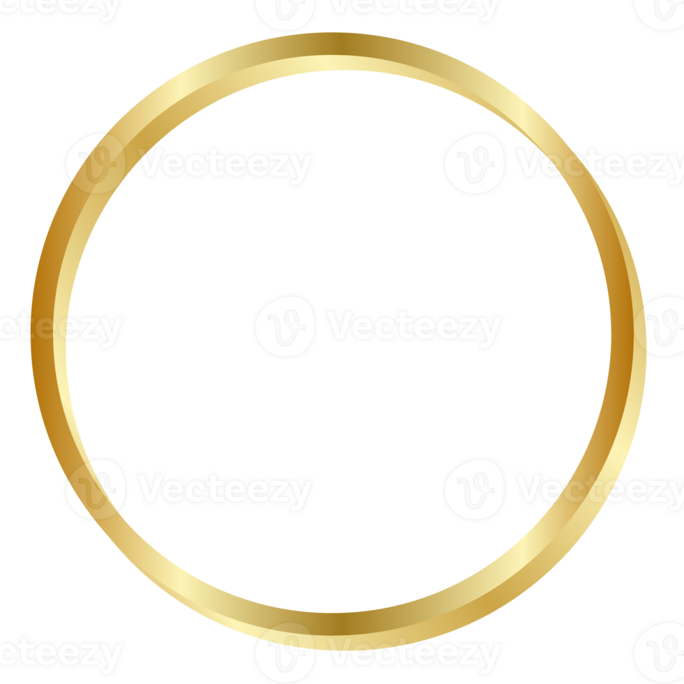 Golden circle frame illustration png