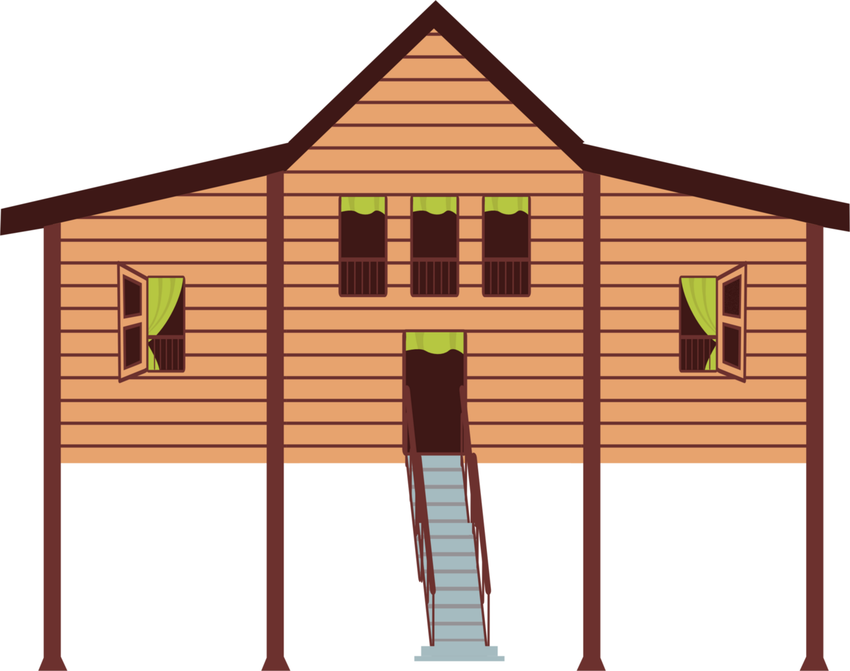 Malaysia wooden house png