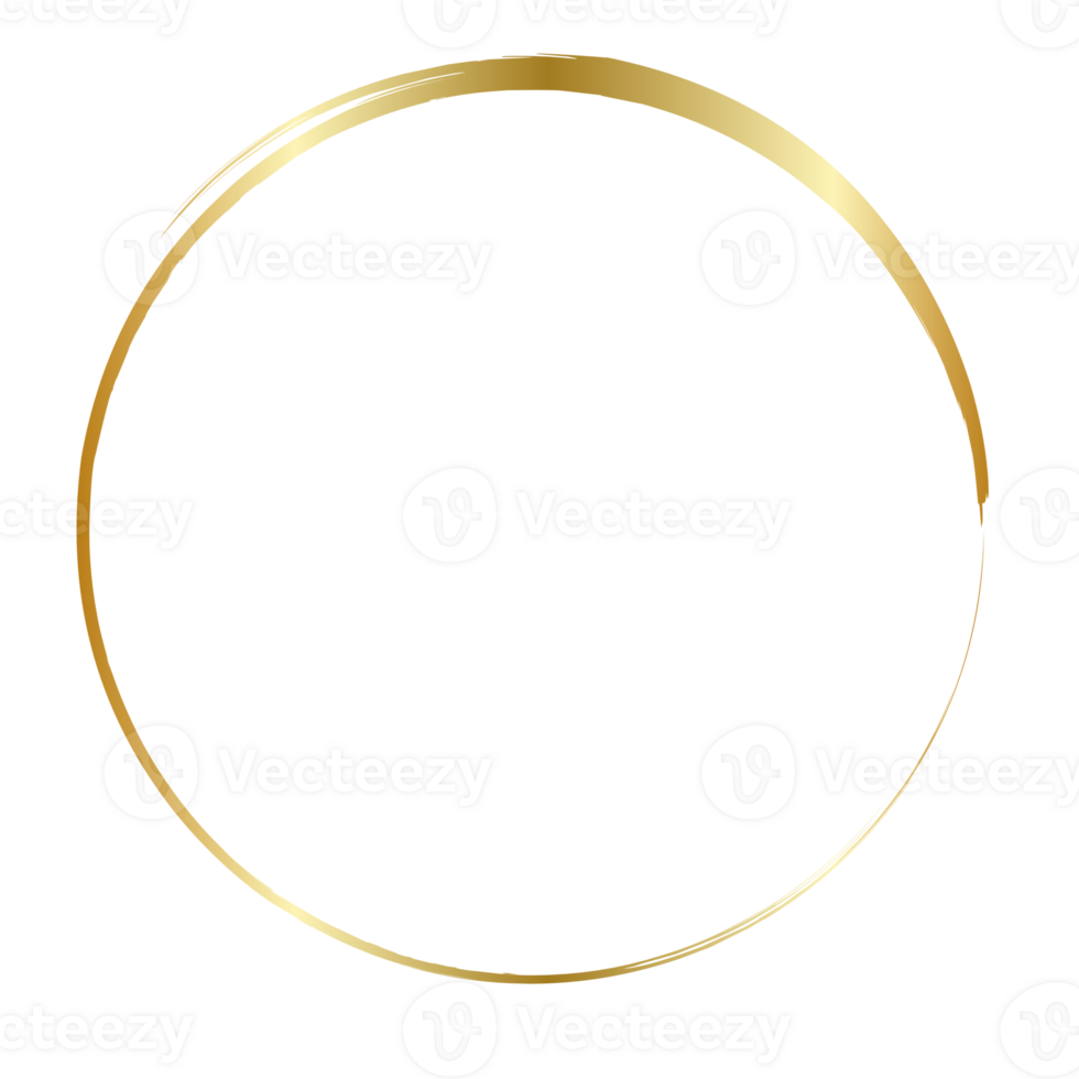 Golden circle border illustration png