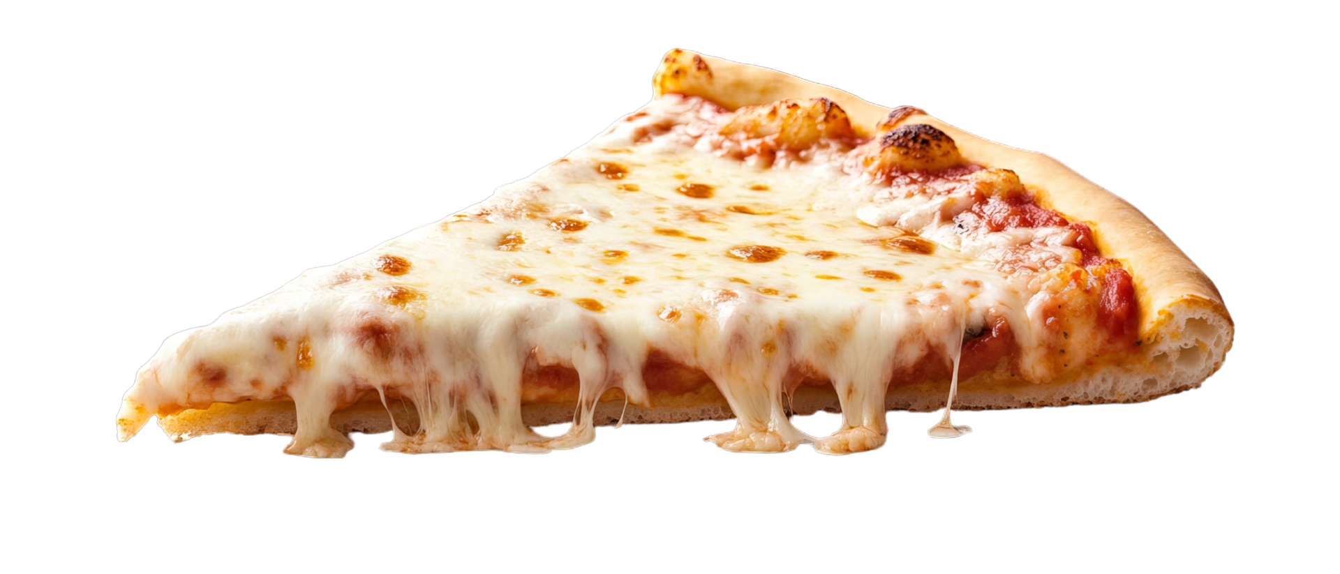 A slice of pizza with cheese isolated on transparent background png