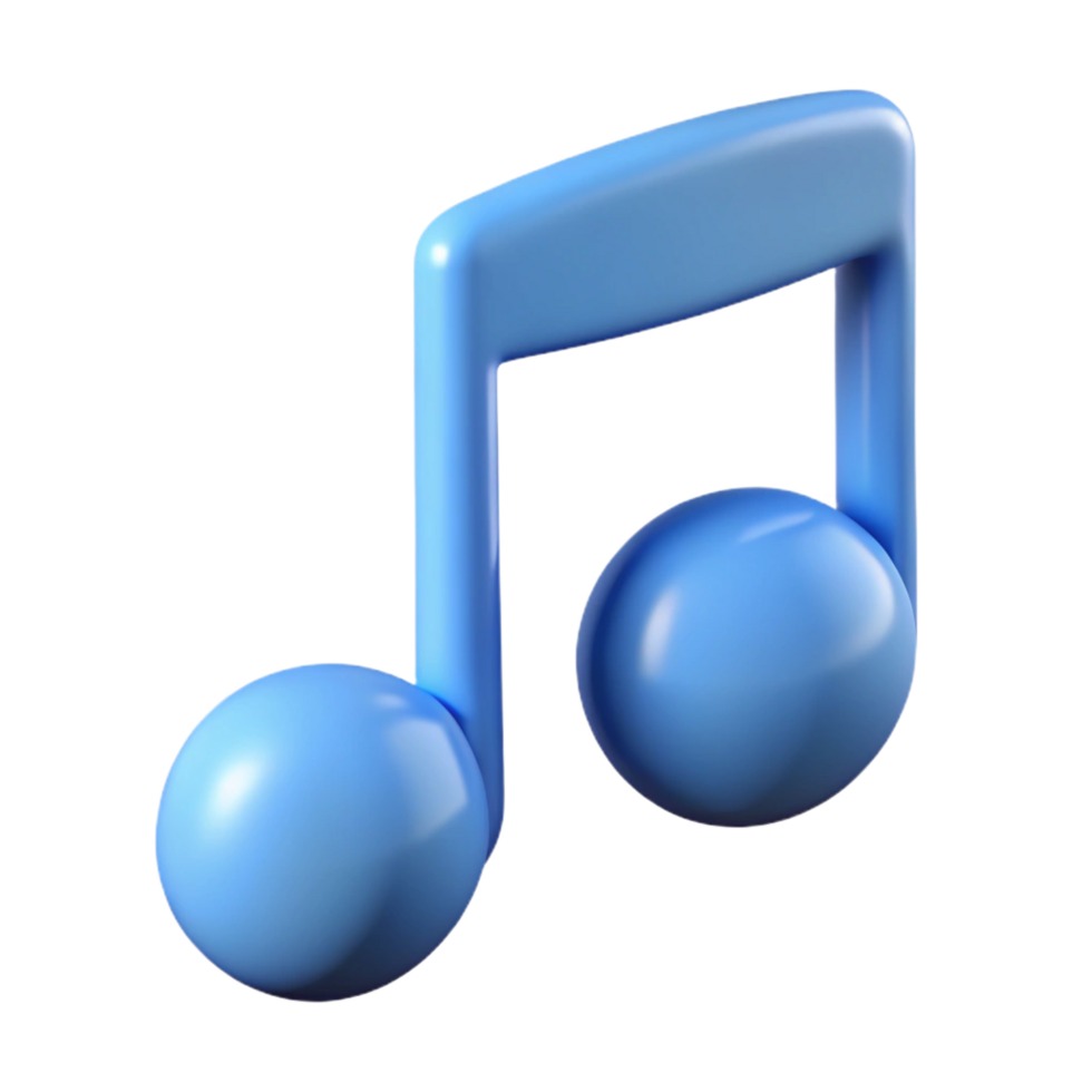 Light Blue Eighth Note with Transparent Background Musical Sound, Rhythm Concept png
