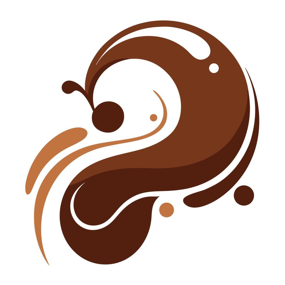 Sculptural Chocolate Liquid Swirl Concept vector