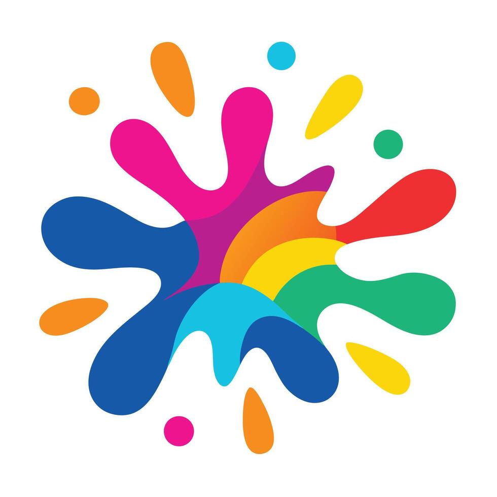 Rounded Splash With Vibrant and Playful Colors vector