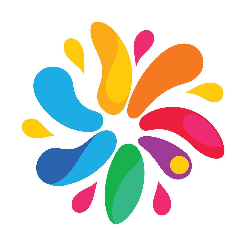 Burst of Rounded Shapes in Abstract Colorful Style vector