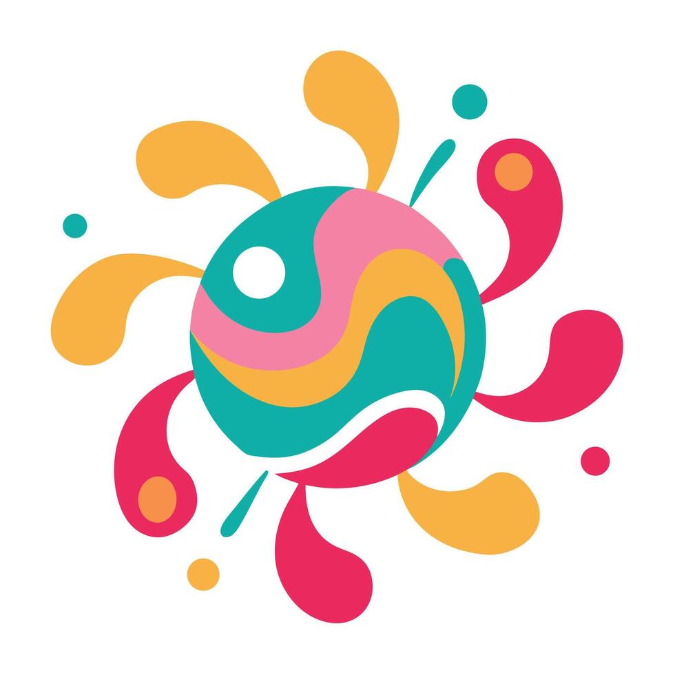 Rounded Candy Colored Splash in Abstract Style vector