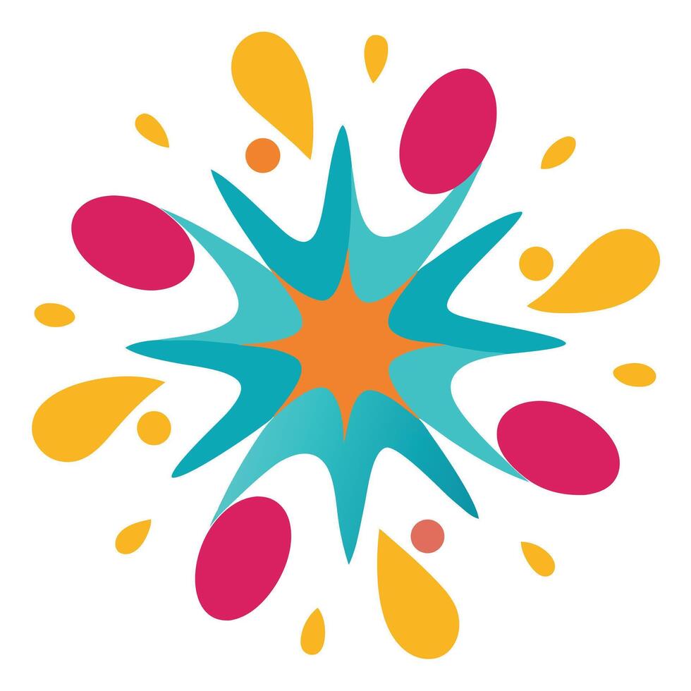 Dynamic Playful Abstract of Rounded Colorful Elements vector