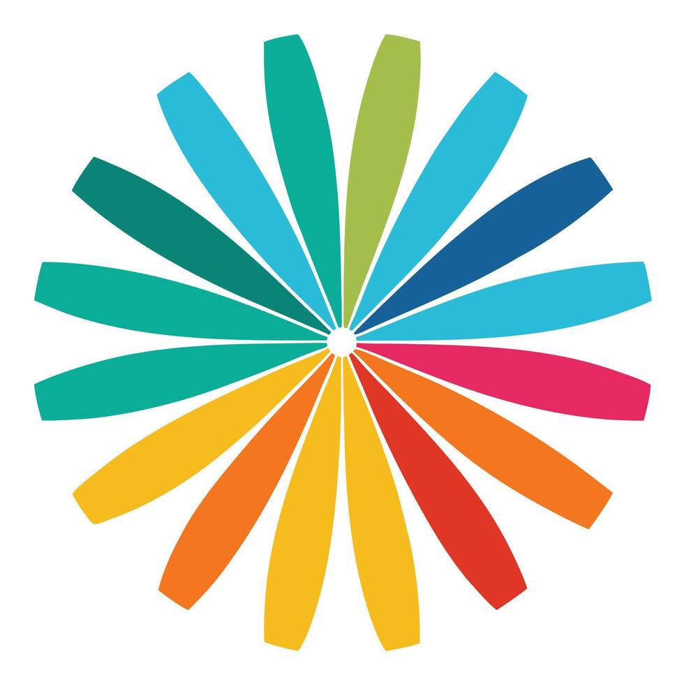 Rounded Color Forms Radiating in Artistic Abstract vector