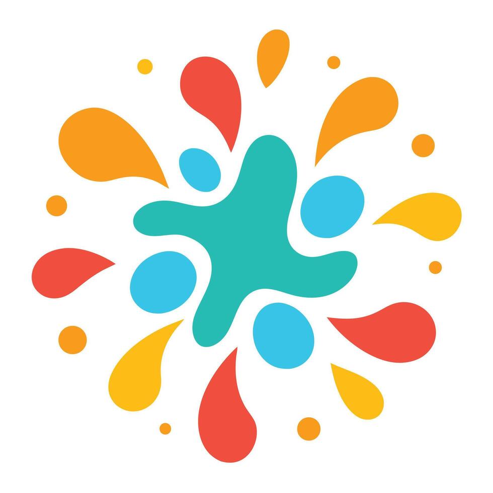 Stylized Geometric Splash of Rounded Color Elements vector