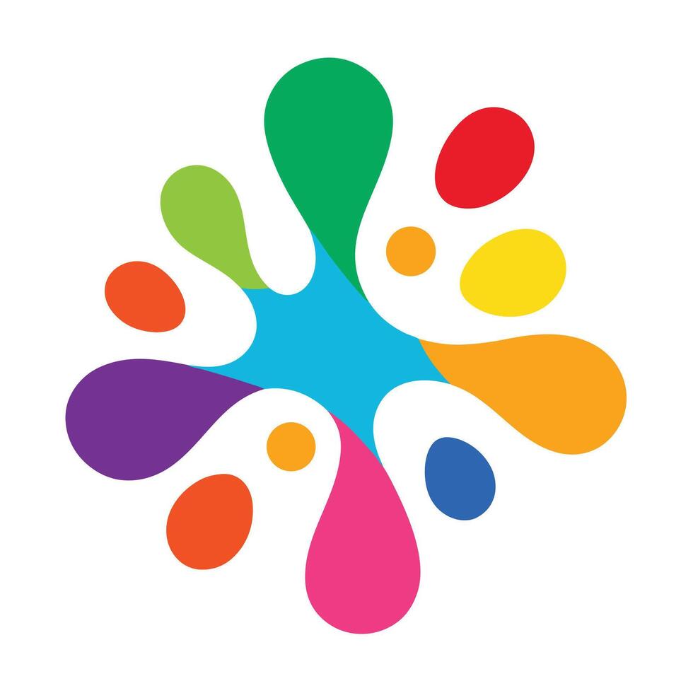Colorful Rounded Droplets in Playful Splash Style vector