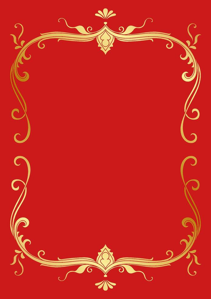 Design a golden vintage pattern for an abstract frame. vector
