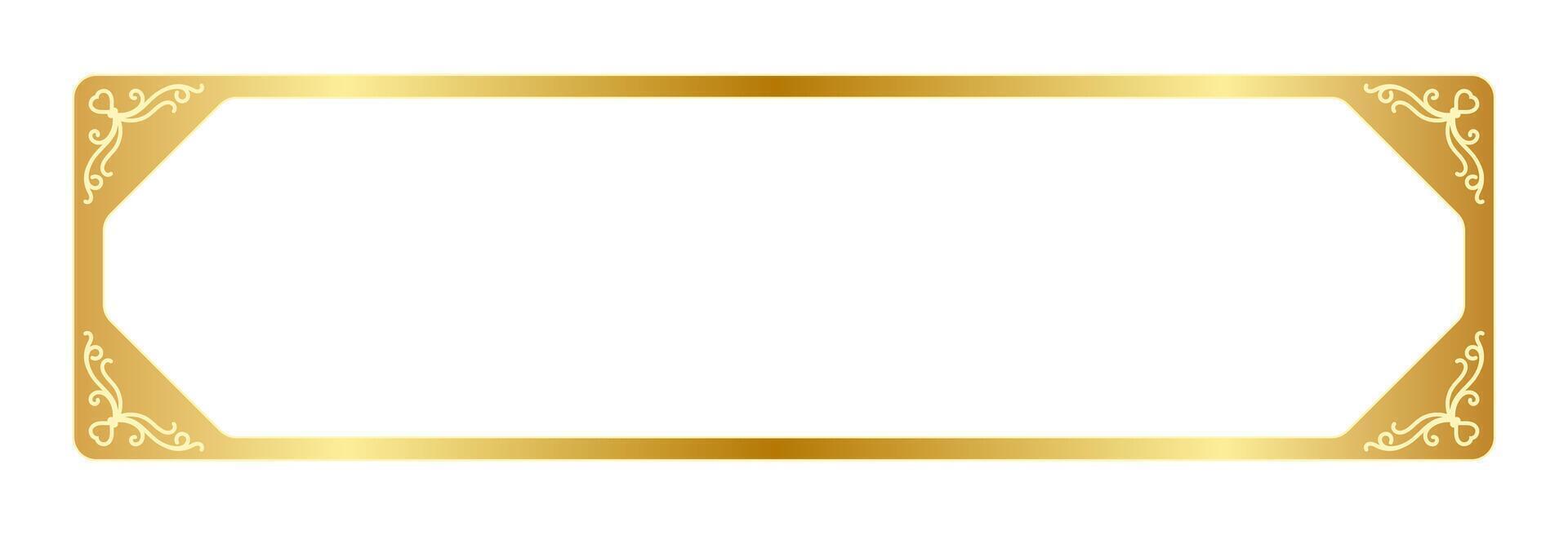 Vintage gold border pattern design for message box vector